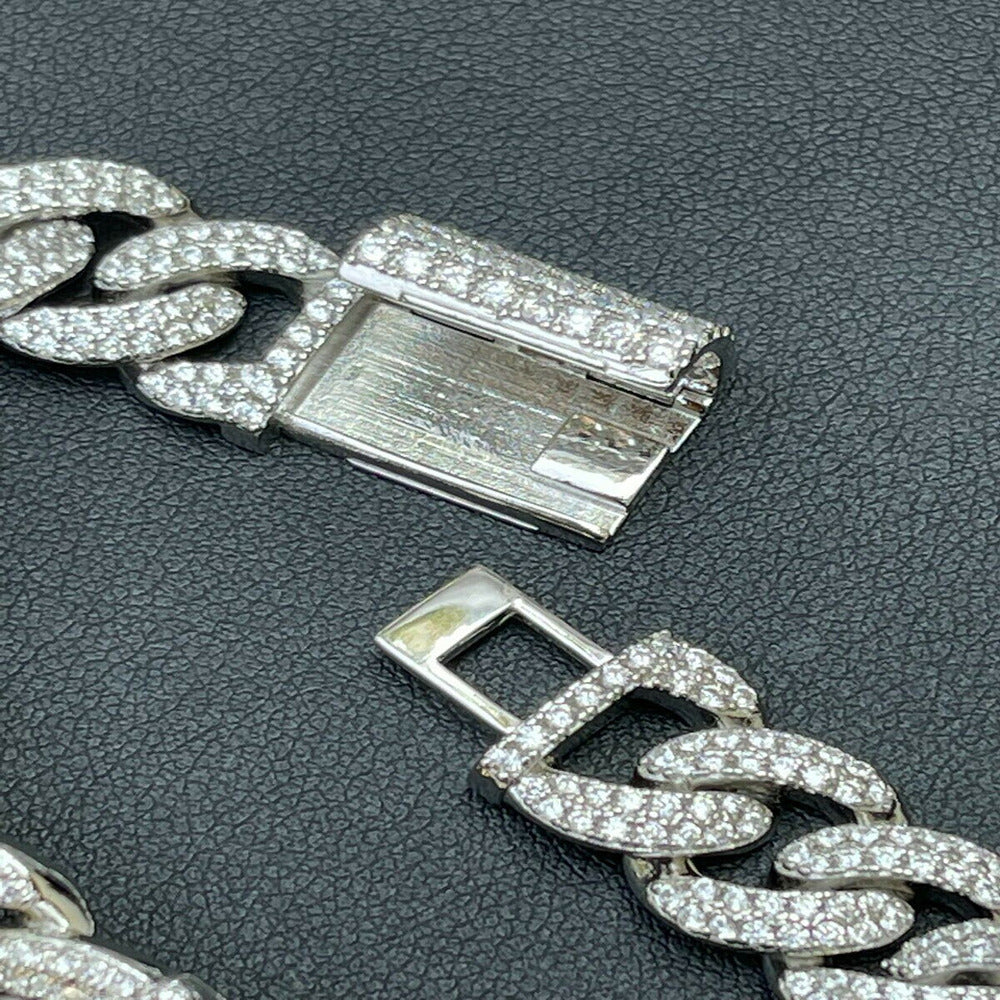 Baguette & Round Cut Moissanite Link Chain Gift For Men's