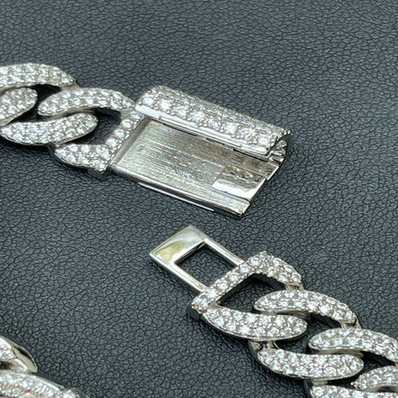 Baguette & Round Cut Moissanite Link Chain Gift For Men's