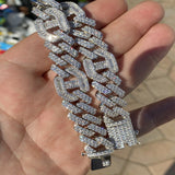 Round & Baguette Cut Moissnaite Diamond Cuban Link Chain For Men's