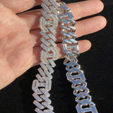 Round & Baguette Cut Moissnaite Diamond Cuban Link Chain For Men's