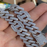 Round & Baguette Cut Moissnaite Diamond Cuban Link Chain For Men's