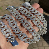 Round & Baguette Cut Moissnaite Diamond Cuban Link Chain For Men's