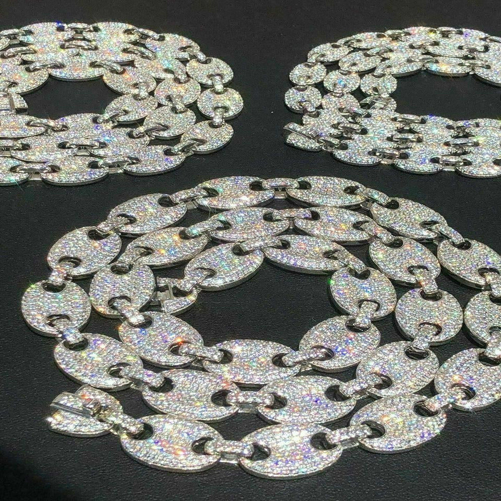 D Color Moissanite Puffed Chain Hip Hop Luxury Chain