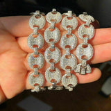 925 Silver Moissnaite Puff Style Custom Chain For Men's