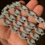 925 Silver Moissnaite Puff Style Custom Chain For Men's