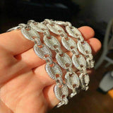 925 Silver Moissnaite Puff Style Custom Chain For Men's