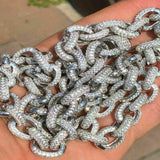 Ice Out Moissanite Rolo Style Cuban Chain For Men's