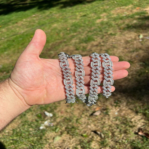 Lab Created Moissnaite 925 Silver Cuban Chain