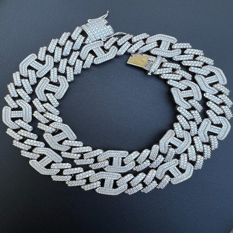 Lab Created Moissnaite 925 Silver Cuban Chain