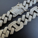 Lab Created Moissnaite 925 Silver Cuban Chain