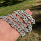 Lab Created Moissnaite 925 Silver Cuban Chain