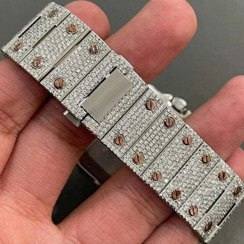 Moissanite Diamond With Roman Dial Hip Hop Watch