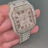 Moissanite Diamond With Roman Dial Hip Hop Watch