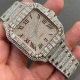 Moissanite Diamond With Roman Dial Hip Hop Watch