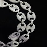 Coffee Bean Moissanite Diamond Link Chain Necklace