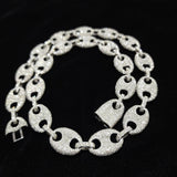 Coffee Bean Moissanite Diamond Link Chain Necklace