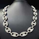 Coffee Bean Moissanite Diamond Link Chain Necklace