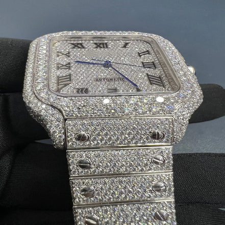 Moissanite Iced Out Bust Down Automatic Men's Watch