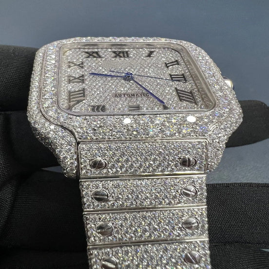 Moissanite Iced Out Bust Down Automatic Men's Watch