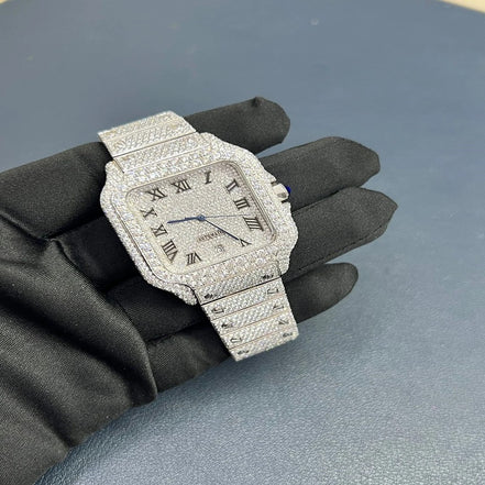 Moissanite Iced Out Bust Down Automatic Men's Watch