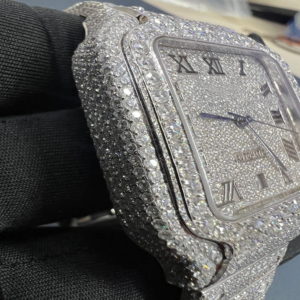 Moissanite Iced Out Bust Down Automatic Men's Watch