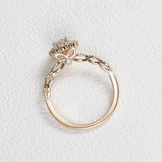 Oval Cut Hidden Accent Moissanite Engagement Ring