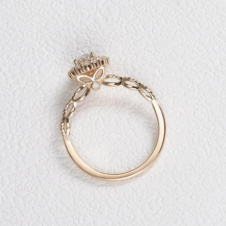 Oval Cut Hidden Accent Moissanite Engagement Ring