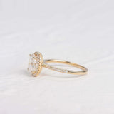 Oval Cut Halo Moissanite Promise Ring