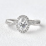 Oval Cut Moissanite Twisted Engagement Ring