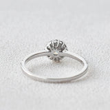 Round Cut Floral Halo Moissanite Engagement Wedding Ring