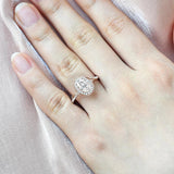 Oval Cut Filigree Halo Moissanite Engagement Ring