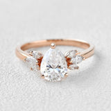 Pear Cut Vintage Moissanite Engagement Ring