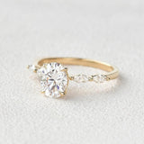 Oval Cut Five Stone Moissanite Engagement Ring
