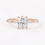 Oval Cut Five Stone Moissanite Engagement Ring
