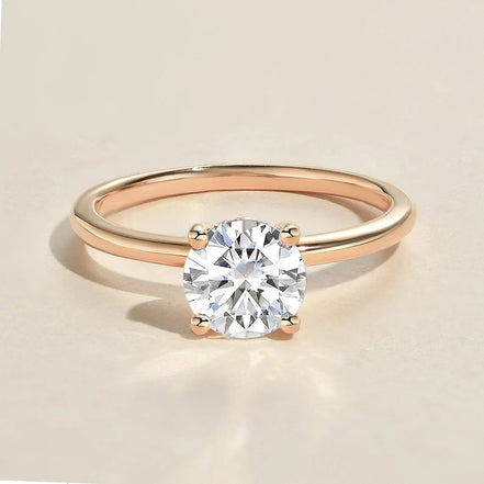 Round Cut Solitaire Moissanite Engagement Ring
