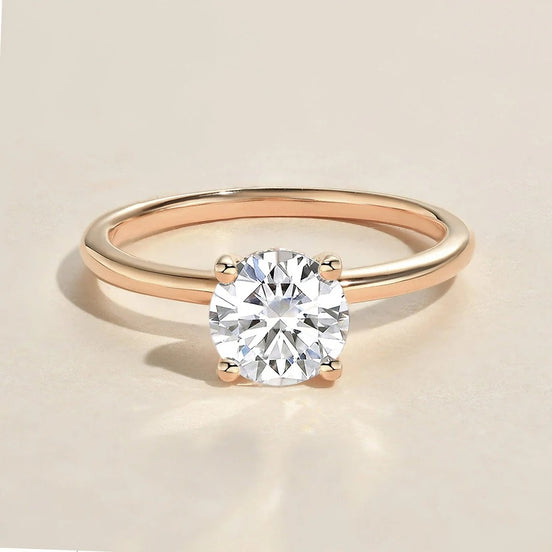 Round Cut Solitaire Moissanite Engagement Ring