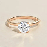 Round Cut Solitaire Moissanite Engagement Ring