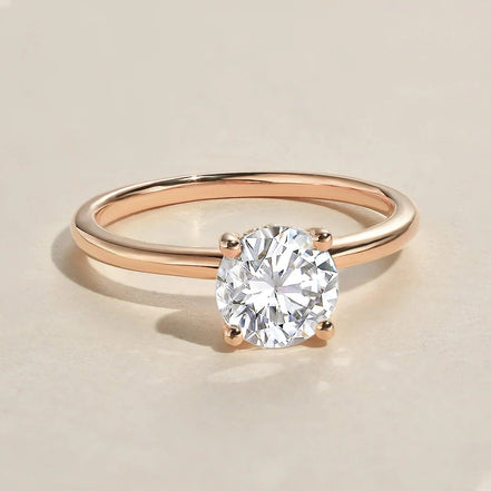 Round Cut Solitaire Moissanite Engagement Ring