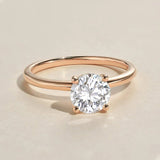 Round Cut Solitaire Moissanite Engagement Ring