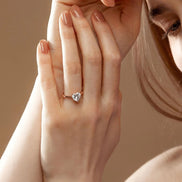 Heart Cut Moissanite Solitaire Engagement Ring For Her
