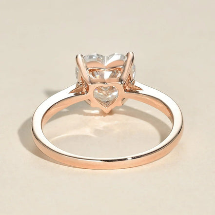 Heart Cut Moissanite Solitaire Engagement Ring For Her