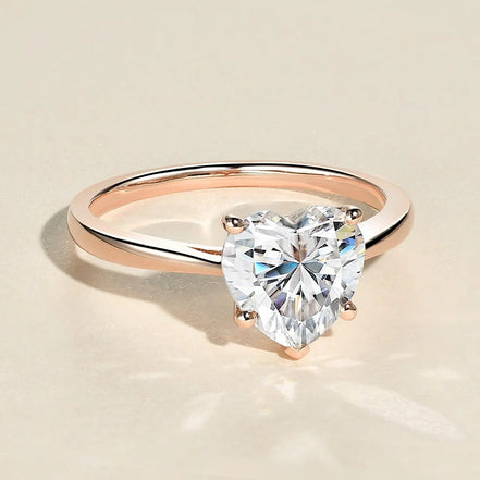 Heart Cut Moissanite Solitaire Engagement Ring For Her