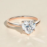 Heart Cut Moissanite Solitaire Engagement Ring For Her