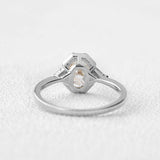 Oval Cut Moissanite Three Stone Engagement Ring