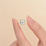 Oval Cut Moissanite Three Stone Engagement Ring