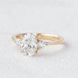 Oval Cut Three Stone Moissanite Engagement Ring