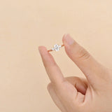 Oval Cut Three Stone Moissanite Engagement Ring