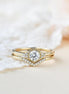 Moissanite Round Cut Vintage Wedding Rind Set