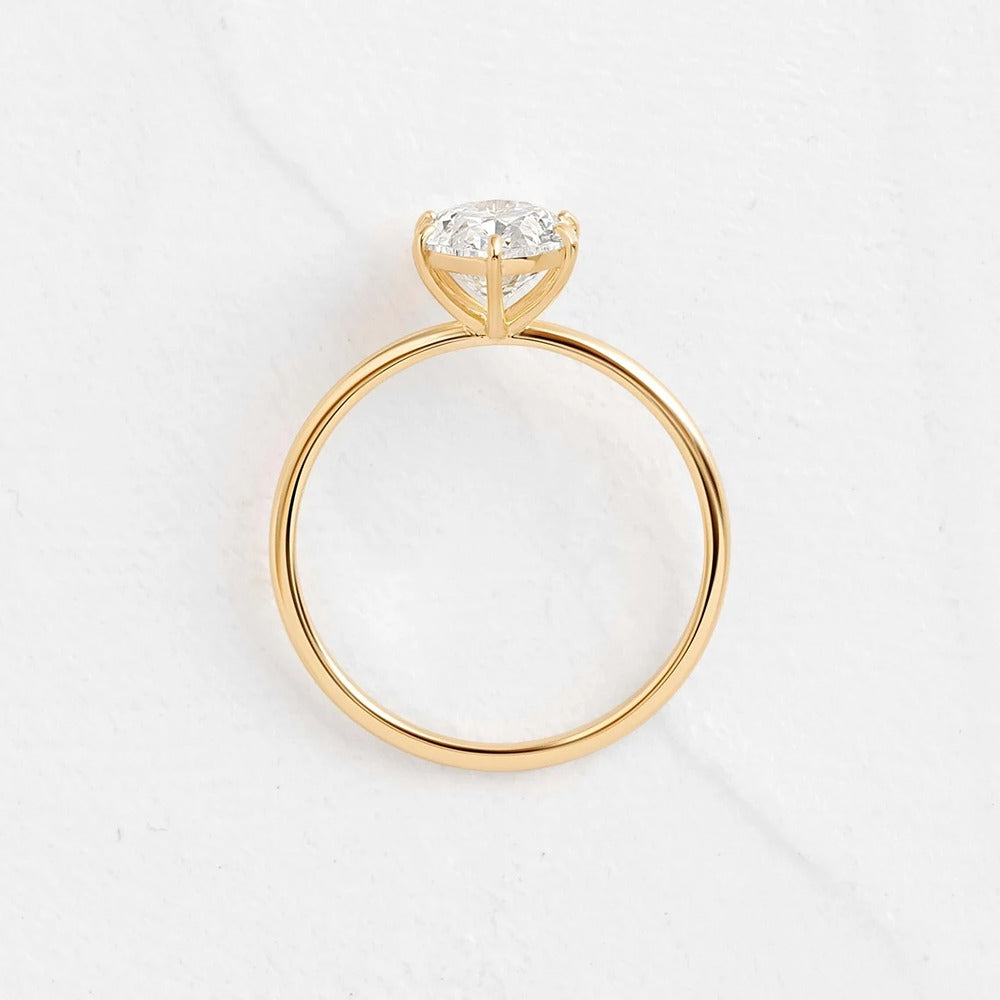 Oval Cut Moissanite Solitaire Promise Ring For Her