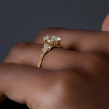Oval Cut Pave Set Moissanite Engagement Ring